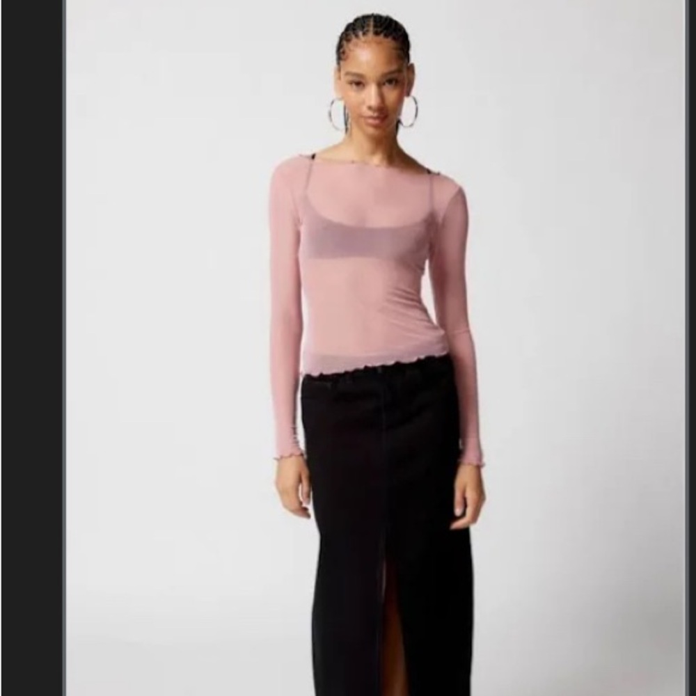 Out From Under Libby Sheer Mesh Long Sleeve Top Medium